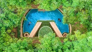 Building The Most Amazing Underground Home Villa with Surrounding Swimming by Ancient Skill Part2
